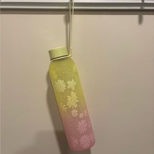 Floral Gradient Water Bottle - Yellow and Pink